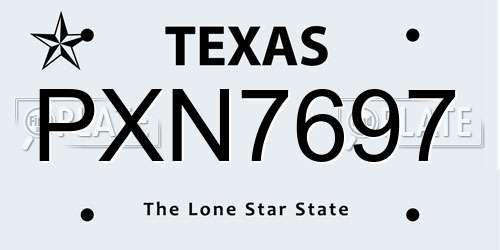 PXN7697 Texas License Plate
