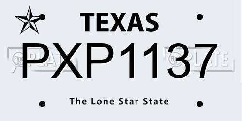 PXP1137 Texas License Plate