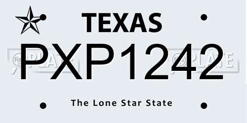 PXP1242 Texas License Plate