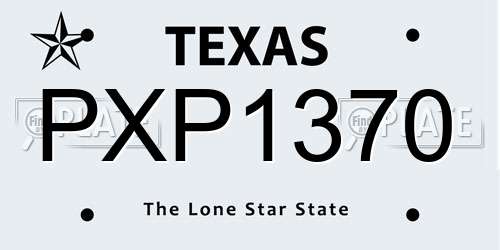 PXP1370 Texas License Plate