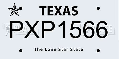 PXP1566 Texas License Plate