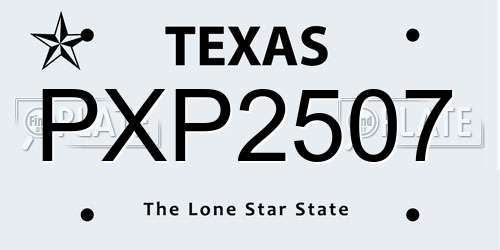 PXP2507 Texas License Plate