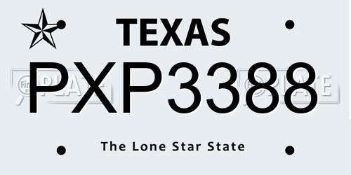 PXP3388 Texas License Plate