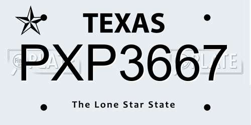 PXP3667 Texas License Plate