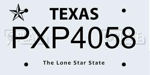 PXP4058 Texas License Plate