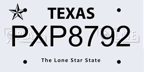 PXP8792 Texas License Plate