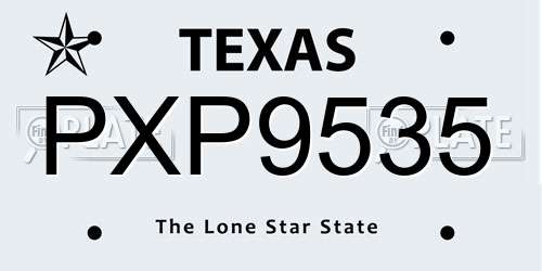 PXP9535 Texas License Plate
