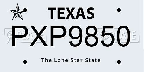 PXP9850 Texas License Plate