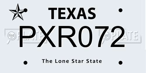 PXR072 Texas License Plate
