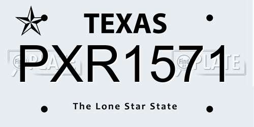 PXR1571 Texas License Plate