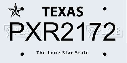 PXR2172 Texas License Plate