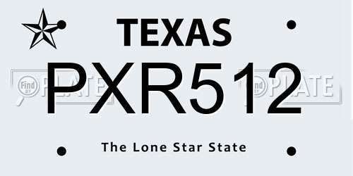 PXR512 Texas License Plate
