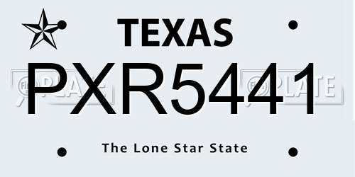 PXR5441 Texas License Plate