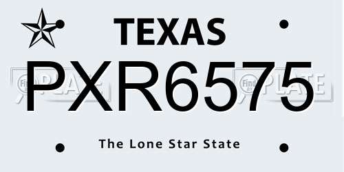 PXR6575 Texas License Plate