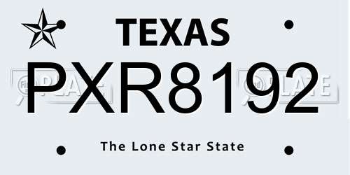 PXR8192 Texas License Plate