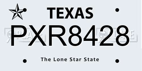 PXR8428 Texas License Plate