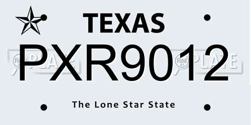 PXR9012 Texas License Plate