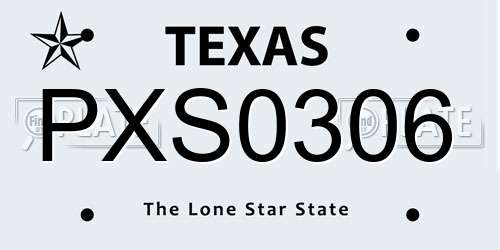 PXS0306 Texas License Plate
