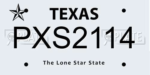 PXS2114 Texas License Plate