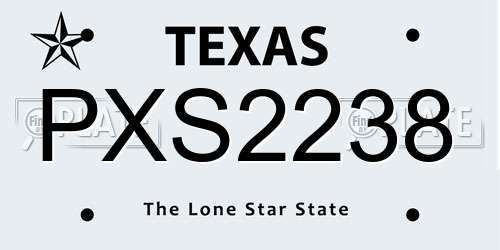 PXS2238 Texas License Plate