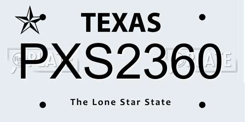 PXS2360 Texas License Plate
