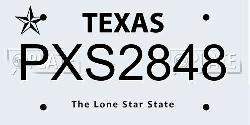 PXS2848 Texas License Plate