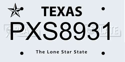 PXS8931 Texas License Plate
