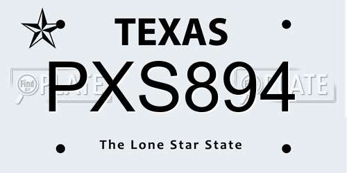 PXS894 Texas License Plate