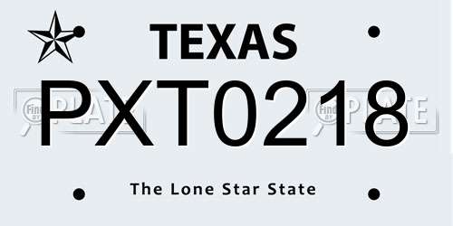 PXT0218 Texas License Plate