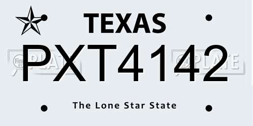 PXT4142 Texas License Plate