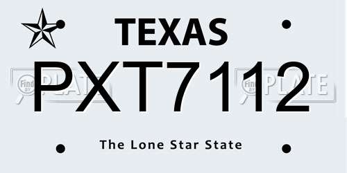 PXT7112 Texas License Plate