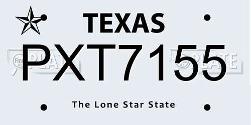 PXT7155 Texas License Plate