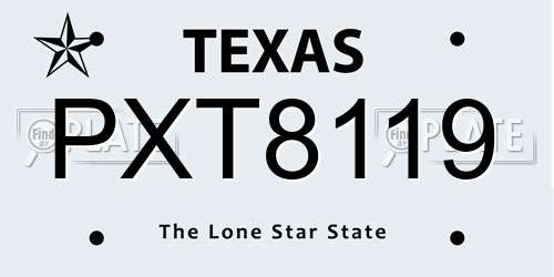 PXT8119 Texas License Plate