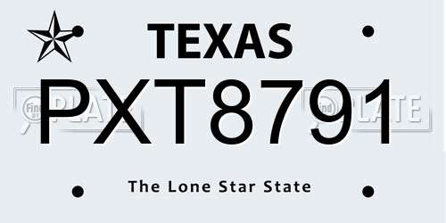 PXT8791 Texas License Plate