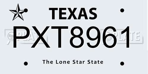 PXT8961 Texas License Plate