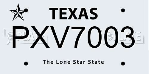 PXV7003 Texas License Plate