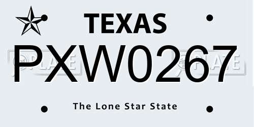 PXW0267 Texas License Plate
