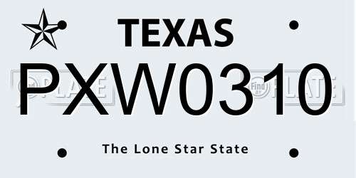 PXW0310 Texas License Plate