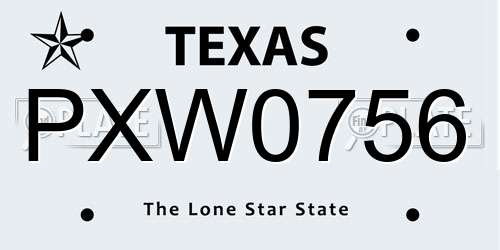 PXW0756 Texas License Plate