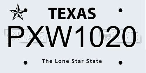 PXW1020 Texas License Plate