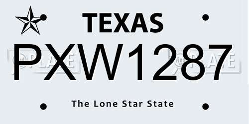 PXW1287 Texas License Plate
