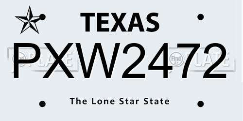 PXW2472 Texas License Plate