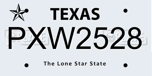 PXW2528 Texas License Plate