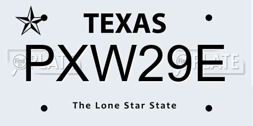 PXW29E Texas License Plate