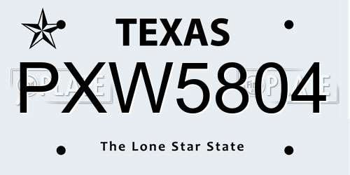 PXW5804 Texas License Plate