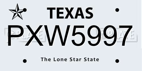 PXW5997 Texas License Plate