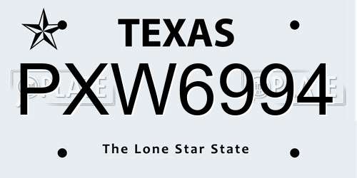 PXW6994 Texas License Plate
