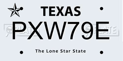 PXW79E Texas License Plate