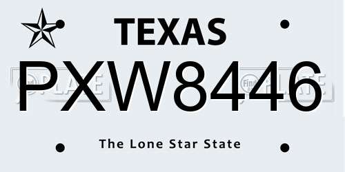 PXW8446 Texas License Plate