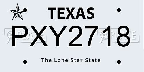 PXY2718 Texas License Plate